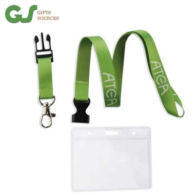 China Custom Polyester New Products Metal Buckle Clip Neck ID Card Badge Holder Lanyard for sale