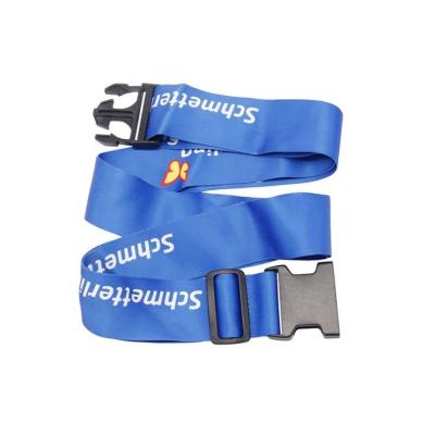 China Wholesale Polyester Travel Luggage Belt With Plastic Sling Nameplate for sale