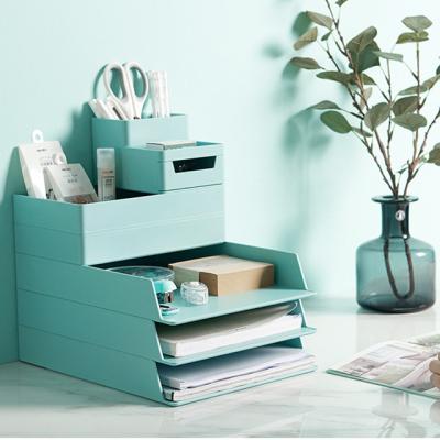 China Home Cute Pen Organizer Storage Viable Accessories Manufacturer Desk Stackable Organizer with Drawer File Holder Desk Trays for sale