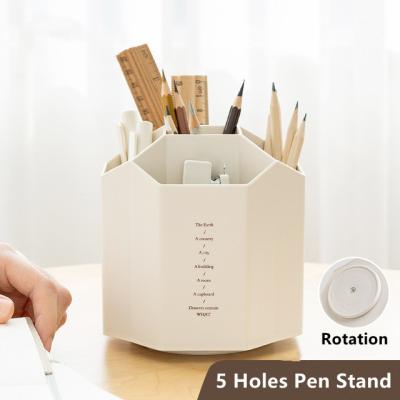 China Hot Sales Creative Office and School Calendar Pen Holder Rotary Pen Holder Rotating Pen Stand 360 Degree Rotation for sale