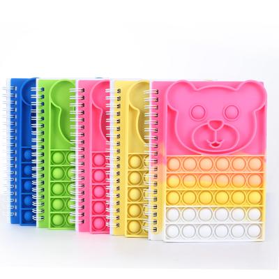 China New Arrival Spiral Silicone Relaxing Noise Cover Kids School Notepad Colorful Busty Person Notebook A5 for sale