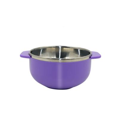 China PORTABLE Small Capacity Double Wall 260ml Stainless Steel Juice Rice Noodles Bowls With Handle On Two Side For Kids for sale