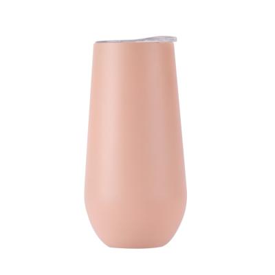 China Customized Wholesale PORTABLE 12oz Sublimation Rose Gold Egg Shaped Stainless Steel Coffee Wine Mug Cup Reusable Tumbler for sale