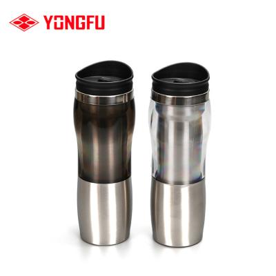 China YONGFU Custom Logo Viable Wholesale Price Double Wall Stainless Steel Peanut Shape Travel Coffee Mug Insulated Mug for sale