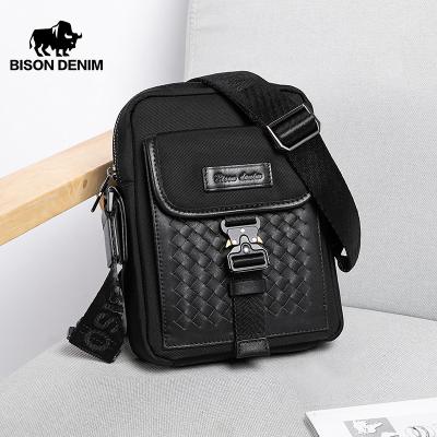 China BISON DENIM GENUINE LEATHER Messenger Bag Men Business Genuine Leather Casual Shoulder Bags Fashion Sling Bag For Men for sale