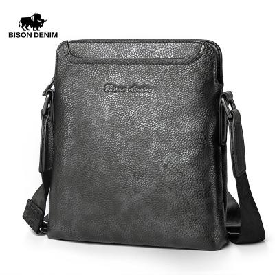 China BISON DENIM GENUINE LEATHER GENUINE LEATHER Large Capacity Business Casual Shoulder Bag Male Handbag Crossbody Messenger Bag New for sale