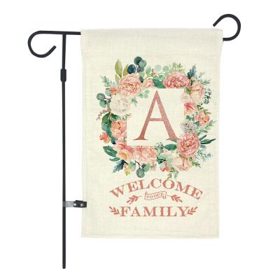 China High Quality Hanging Polyester Custom Initial Sublimation Garden Flag for sale