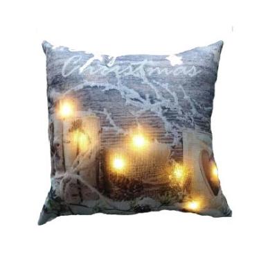 China Massage LED Christmas Pillow Covers Plaid Pillow Cover Christmas Cushion Linen Cover for sale