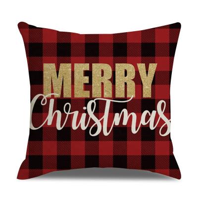 China Massage Christmas Cargo Furniture Cushion Cover Christmas Tree Cushion Cover Deer Printed Outdoor Decorative Travel Pillow Cover for sale