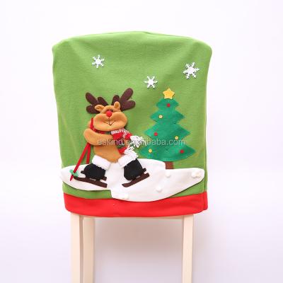 China Santa Reindeer Snowman Christmas Single Chair Cover for sale