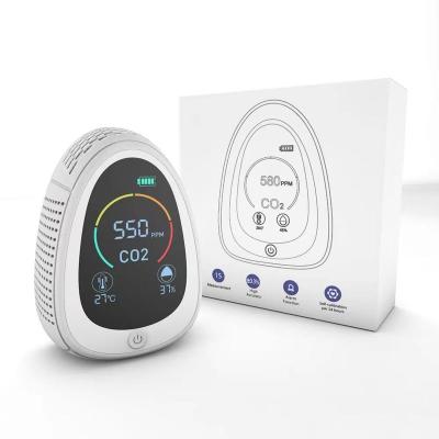 China Fire Resistant ABS+LCD Smart Life Long Combo CO2 Detector & Fire Smoke Detector 5 In 1 NDIR CO2 Meter Smoke Detector CO2 Controller PM2.5 TVOC for sale