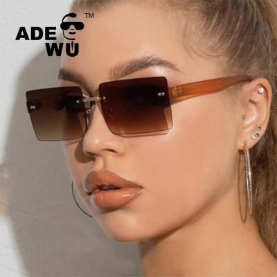 China Fashion ADE Sunglasses With You 2021 New Nail Rice Street Fashion Catwalk Rimless Sun Glasses Women Sunglasses BKL8020 for sale