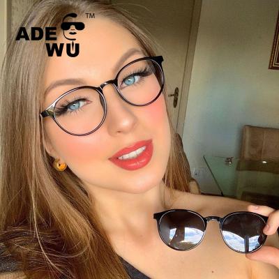 China ADE sports sunglasses with you fashion round frame mirror set sunglasses wholesale magnetic clip anti-blue polarized optical frame MM95654 for sale