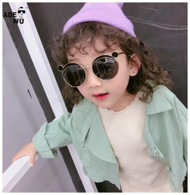 China Fashion ADE Sunglasses With You QA-Z4-1902 Shape Lovely Quality Children Round Mouse Ear Shaped Sunglasses For Kids Boy Girl Candy Color Gift for sale