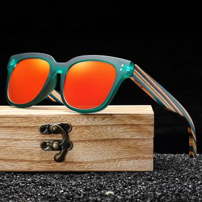 China Fashion ADE Sunglasses With You XSW5089 High End Handmade Wooden Polarized Sunglasses Shape Bamboo Sunglasses for sale