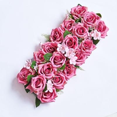 China Newly Hot Sale Artificial Flower Wall Wedding Wall Faux Flower Background Decoration Party Wedding Decoration Rose Flower Wall for sale