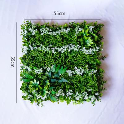 China Newly Outdoor Vertical Garden Decorative Boxwood Hedge Green Grass Wall Artificial Plants Panel for sale