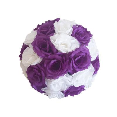 China Garden.Hotel.Home.Office Decor Artificial Rose Flower Balls Bicolor Flower Ball Hanging Decorative Arrangements for Wedding Centerpieces Decoration for sale