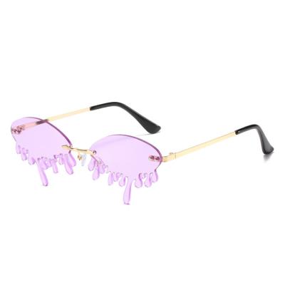 China Fashion Sunglasses New Style Personalized Rimless Double Irregular Glasses Party Funny Sunglasses For Men And Women for sale