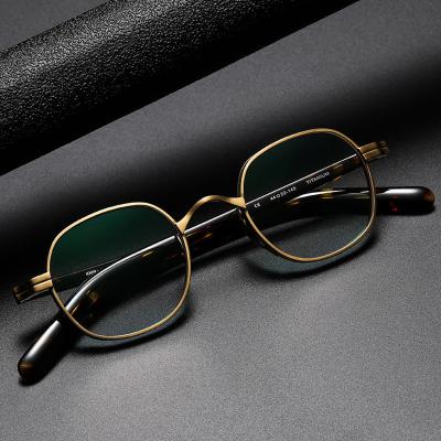 China For Prescription Glasses Kenbo Eyewear New Arrive Small Square Retro Titanium Frames Glasses Wholesale Pure Titanium Acetate Temple Women Glasses for sale