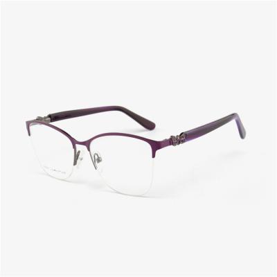 China For Prescription Glass 2021 Classic Metal Frame Glasses Metal Optical Frames Semi Rimless Vintage Reading Glasses For Prescription for sale