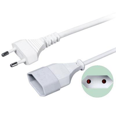 China Flat extension cord 2.5A/250V H03VVH2-F 2x0.75mm2 home appliance pin socket 2 euro for sale