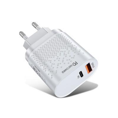 China Unique 2020 New Mobile Phone Products 2 Ports QC3.0 USB Wall Charger With PD 18W Fast Charger for sale