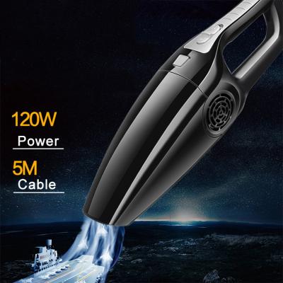 China High Power Battery 120W Car Vacuum Cleaner Cigarette Lighter Van Home Portable Handheld Dry Wet for sale