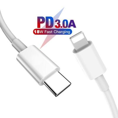 China Type C to 18W Lightning Type C USB-C to 8 Pin Cable PD Fast Charger Cord For iPhone XS XR 11 11 Pro XS Max for sale