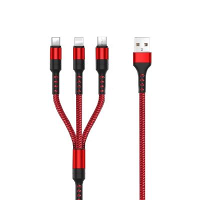 China 8Pin / Micro / Type C 5A Super Fast Charging 3 In 1 USB Cable For Samsung Huawei for sale