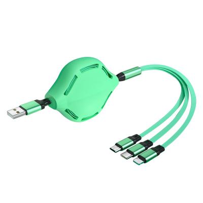 China 8pin Universal / Type C / Micro Fast Charging 3 In 1 Multi USB Cable Retractable Charger for sale