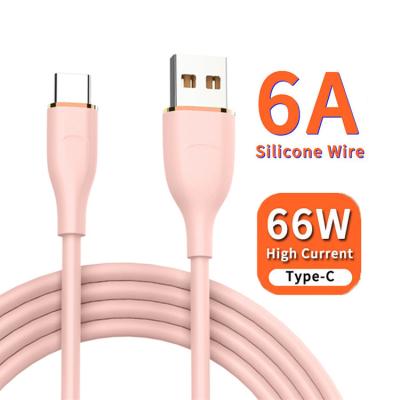 China USB To Type C or To Type C To Type C Data Cable 6A USB 66W Fully Compatible Quick Charging Liquid Silicone Type C Cable For Samsung Huawei Xiaomi OPPO VIVO for sale