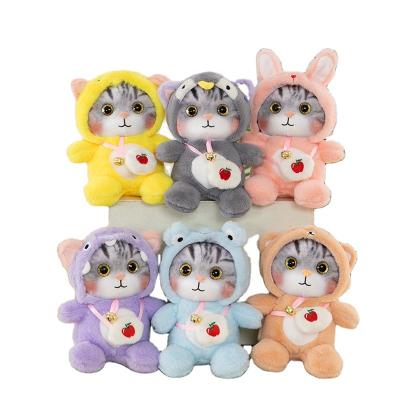 China Kids Toy Gift Fashion Design 25cm 30cm Big Eyed Plush Cat Toys Simulation Children Sound Doll Plush Backpack Cat With Cute Plush Backpack for sale