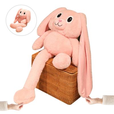 China Kids Toy Gift Creative Soft Plush Toy Interactive Rabbit Toys Ear-Pulling Bunny Doll Rabbit Stretch Long-eared Plush Toy for sale