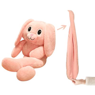 China Kids Toy Gift Hot Creative Plush Stretching Ears Cute Cartoon Easter Wooden Bunny Stuffed Toy For Women for sale