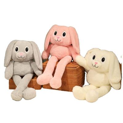 China Bunny Plush Toys Long Legs Toy Gift Cute Funny Long Ears 90cm Rabbit Adjustable Plush Toy For Kids for sale