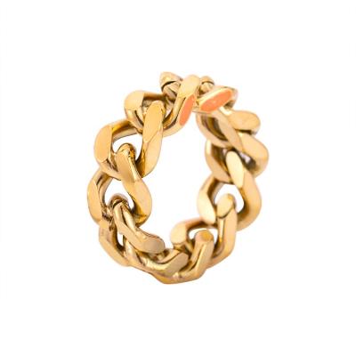 China Wholesale Romantic 8mm Twisted Chain Rotating 316 Stainless Steel Men Couples Ring for sale