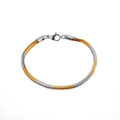 China Newest CLASSIC Gold Thin Chain Bracelet For Men Women Stainless Steel Multi Color Homm Square Snake Chain Bracelet Fashionable Bangle for sale