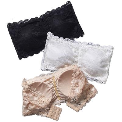 China New solid color lace breast sponge upper sexy bra QUICK DRY detachable anti-explosion protection tube for sale