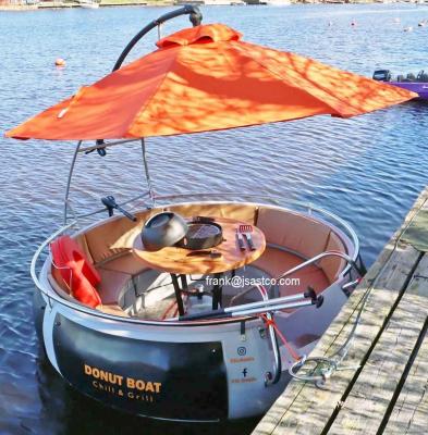 China 8 Person Lake BBQ Donut Boat Grill Multifunctional Floating Inflatable Gas for Clear Boat BBQ Donut Party Boat BBQ Fishing for sale