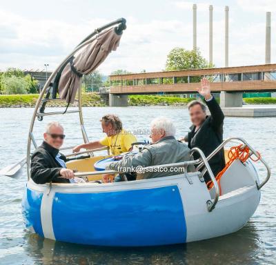 China AST Lake Used Sport Leisure Electric Mini 6 Person BBQ Donut Boat For Fun Water Park Equipment Cheap Fiberglass BBQ Donut Boat for sale