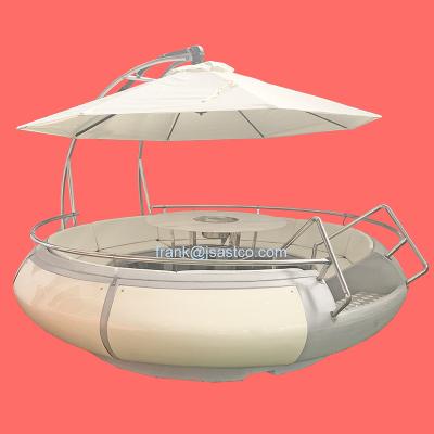 China BBQ Chill&grill Party Lake Family Big Large LLDPE Restaurant Party Grill Leisure Floating Boat Donut Material Boat For Resort for sale