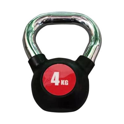 China 4-32kg Paint-baked Dumbbell Coated Cast Iron Kettlebells High Quality Gym Equipment Fitness Electroplated Coated Kettlebell for sale