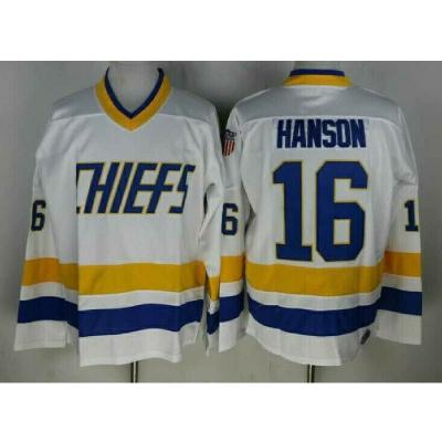 China Shirts & Complete White Tank Top 16# 17# 18# Hanson Brothers Charlestown Chiefs Ice Hockey Hockey 16# for sale