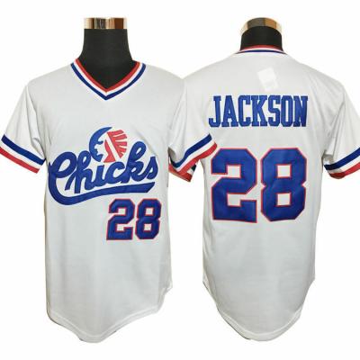 China Name number stitched chicks men's baseball singlet tank top #28 BO Jackson Baseball Jersey White Movie for sale