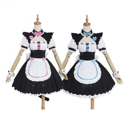 China Cat Girl Maid Lolita Dress Servant Nekopara Cosplay Chocolate Vanilla Costume Polyester Women Anime for sale