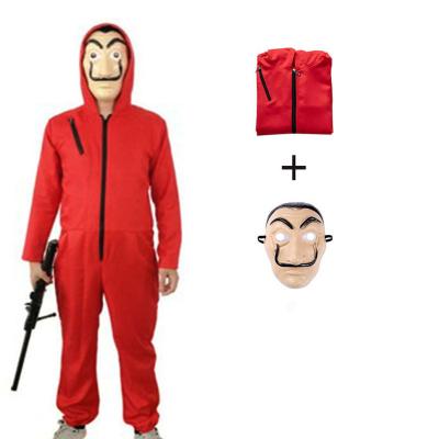 China Polyester Salvador Dali Movie Costume Money Heist The House Of Paper La Casa De Papel Cosplay Halloween Party Costumes With Protective Mask for sale