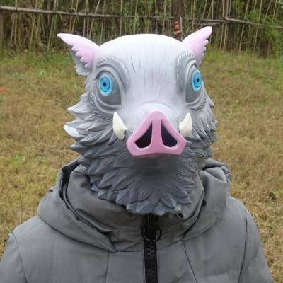 China Funny Latex Ghost Killer Mask Halloween Hog ​​Face Boar Head Latex Mask Prom Party Props for sale