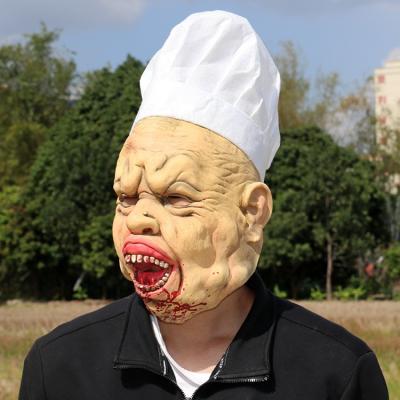 China Funny Latex Chef Butcher Clown Mask Tricky Spoof Horror Party Headgear Latex Mask Halloween for sale