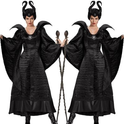 China Polyester Black Ox Horn Hat Maleficent Halloween Christmas Costume Cosplay Prop Nightclub Party Headpiece Helmet for sale